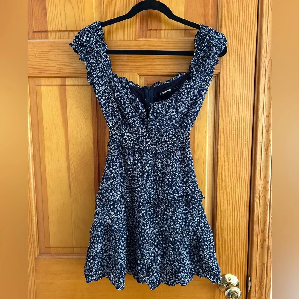 Sundae Muse Blue Floral Mini Dress - Picture 2 of 5